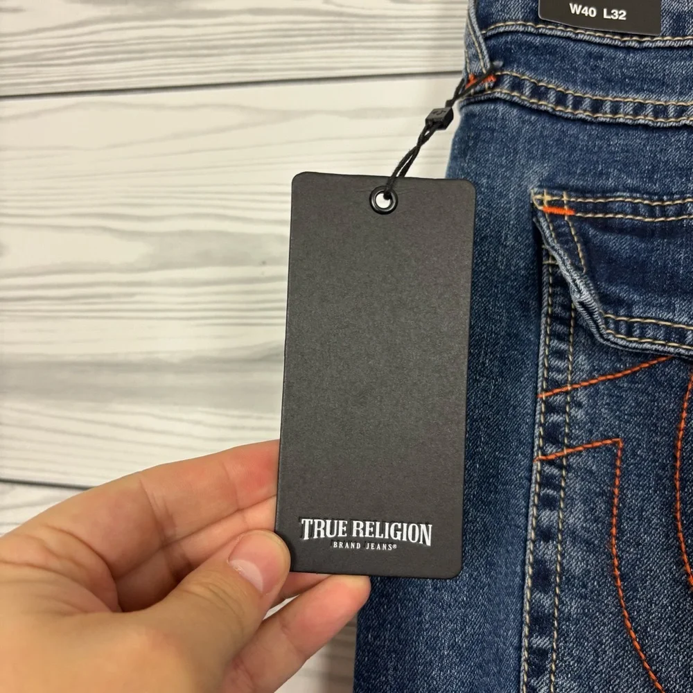 True Religion Geno Relaxed Slim Flap Jeans Size 40X32 NWT